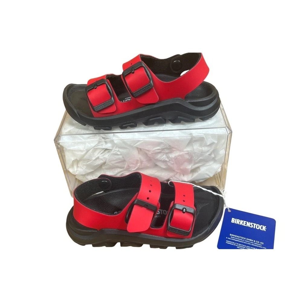 Birkenstock Mogami Terra Red Black Kids Sandals EU 27 US 10-10.5 New